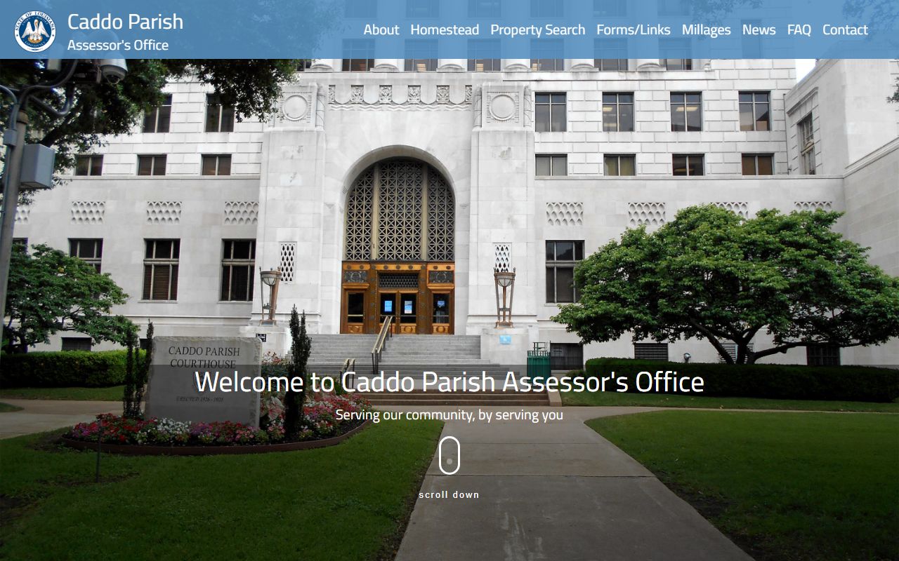 Caddo Parish Assessor website for Shreveport property values