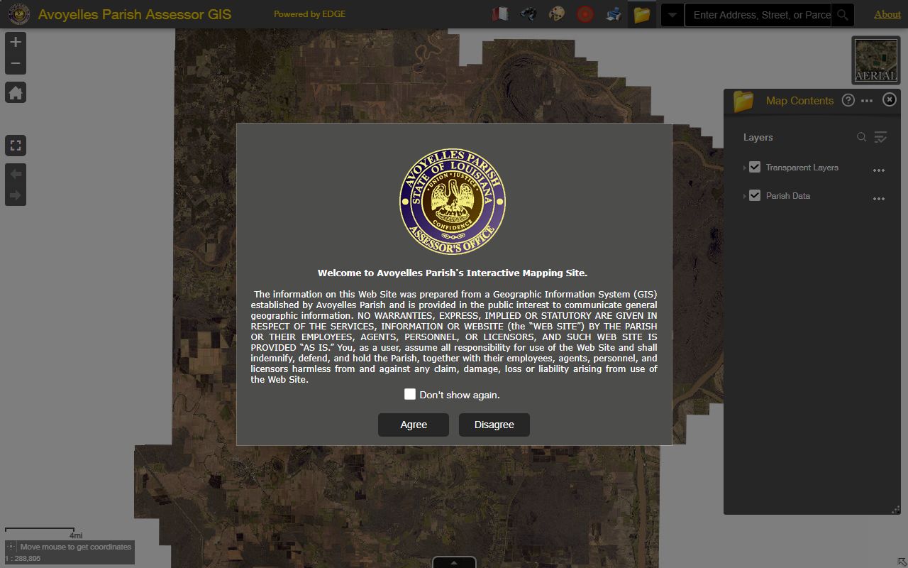 Avoyelles Parish GIS portal for property map and parcel data