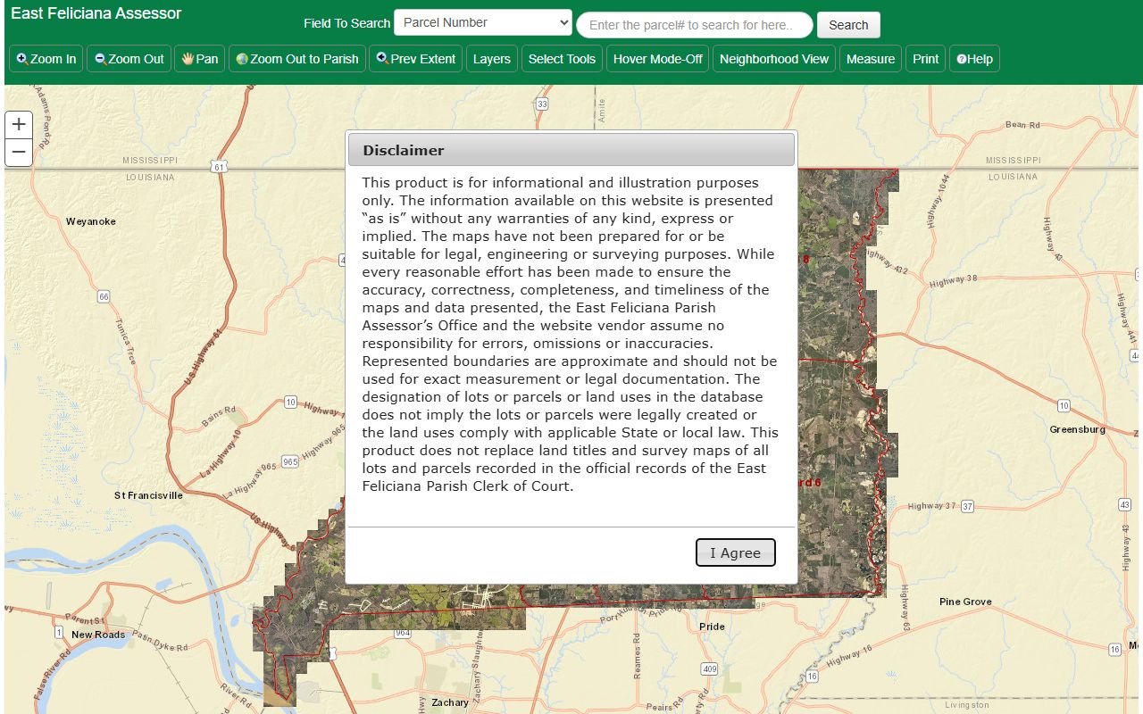 East Feliciana Parish GIS maps for property location