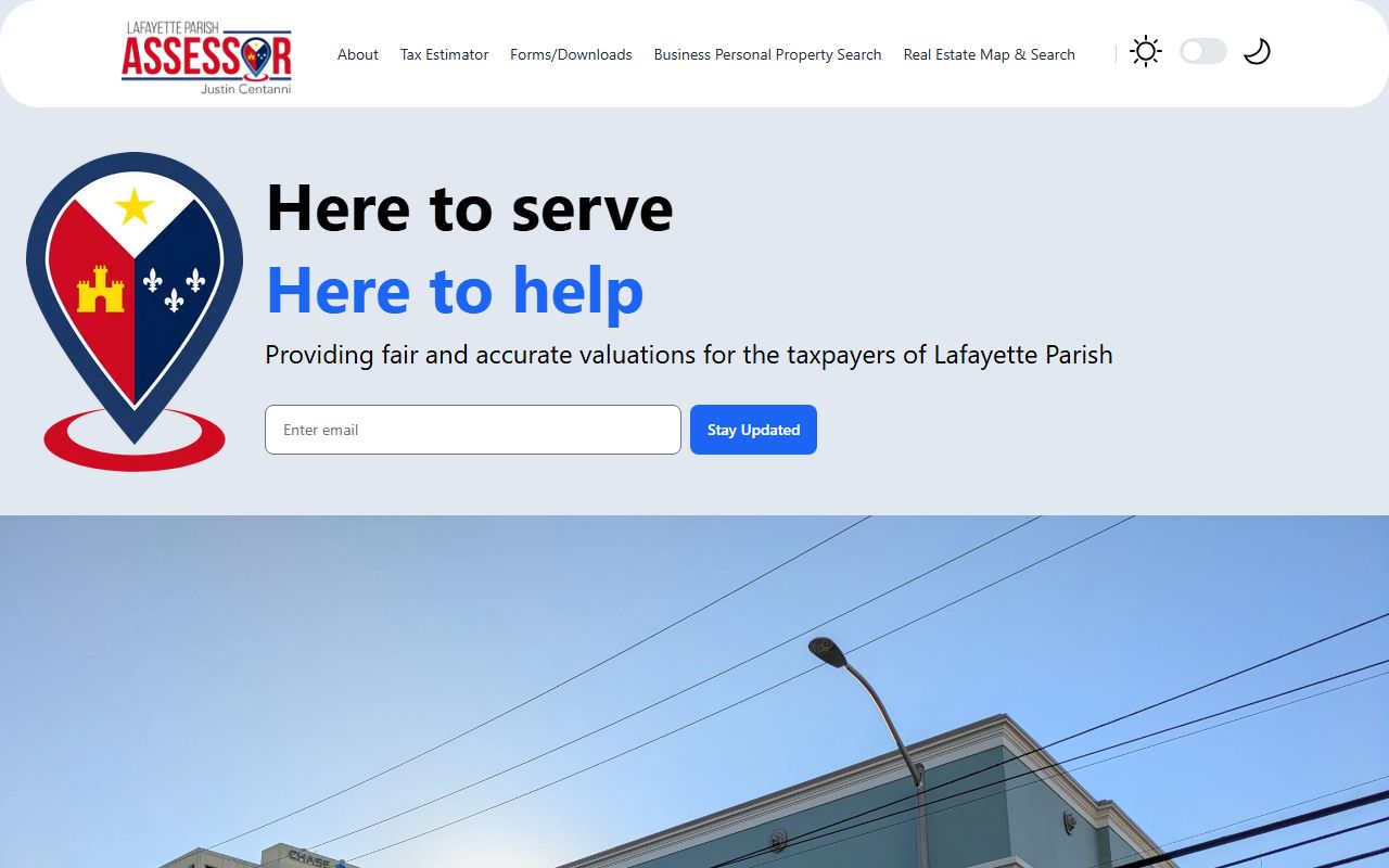 Lafayette Parish Assessor website for property search