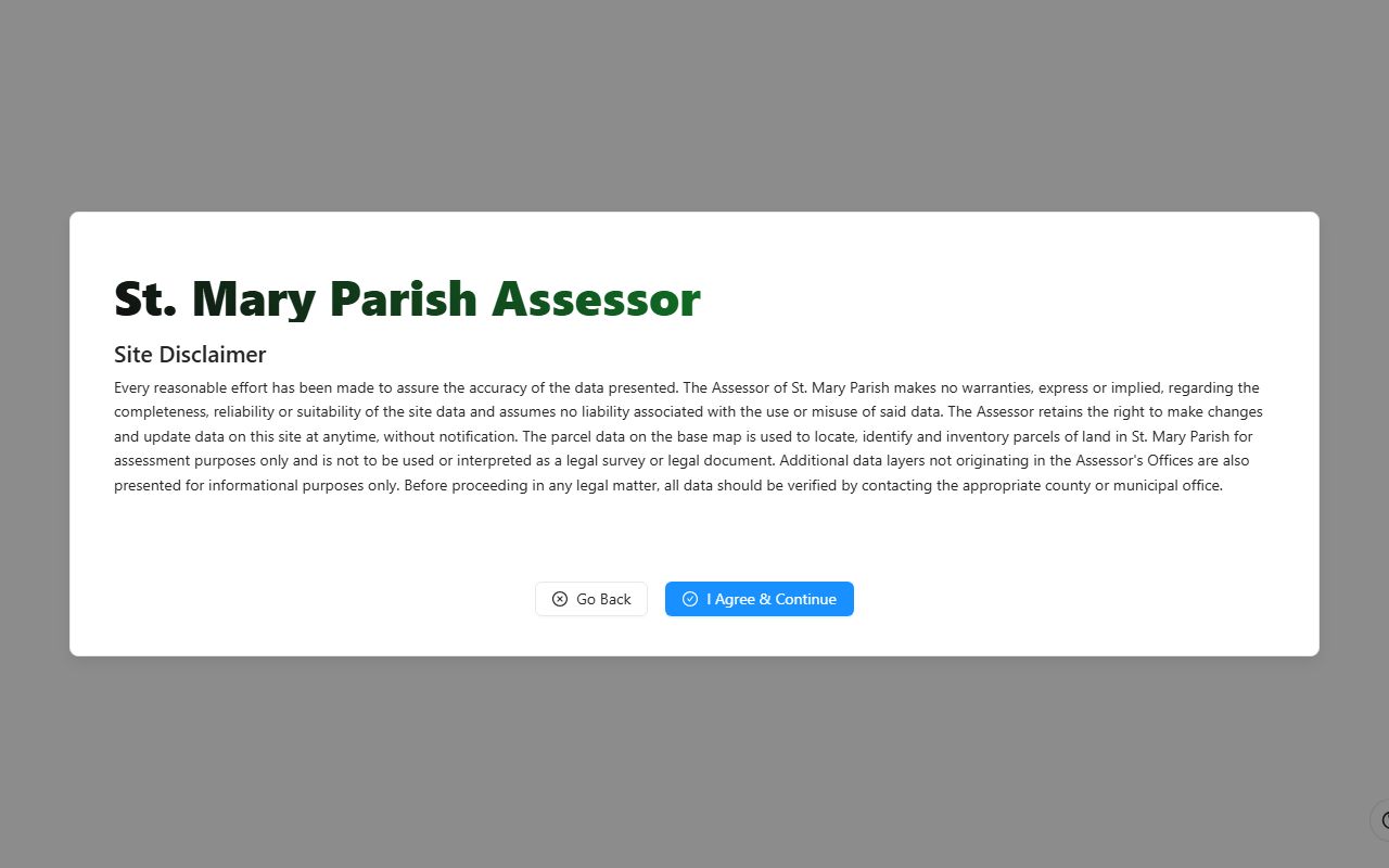 St. Mary Parish GIS portal for property mapping