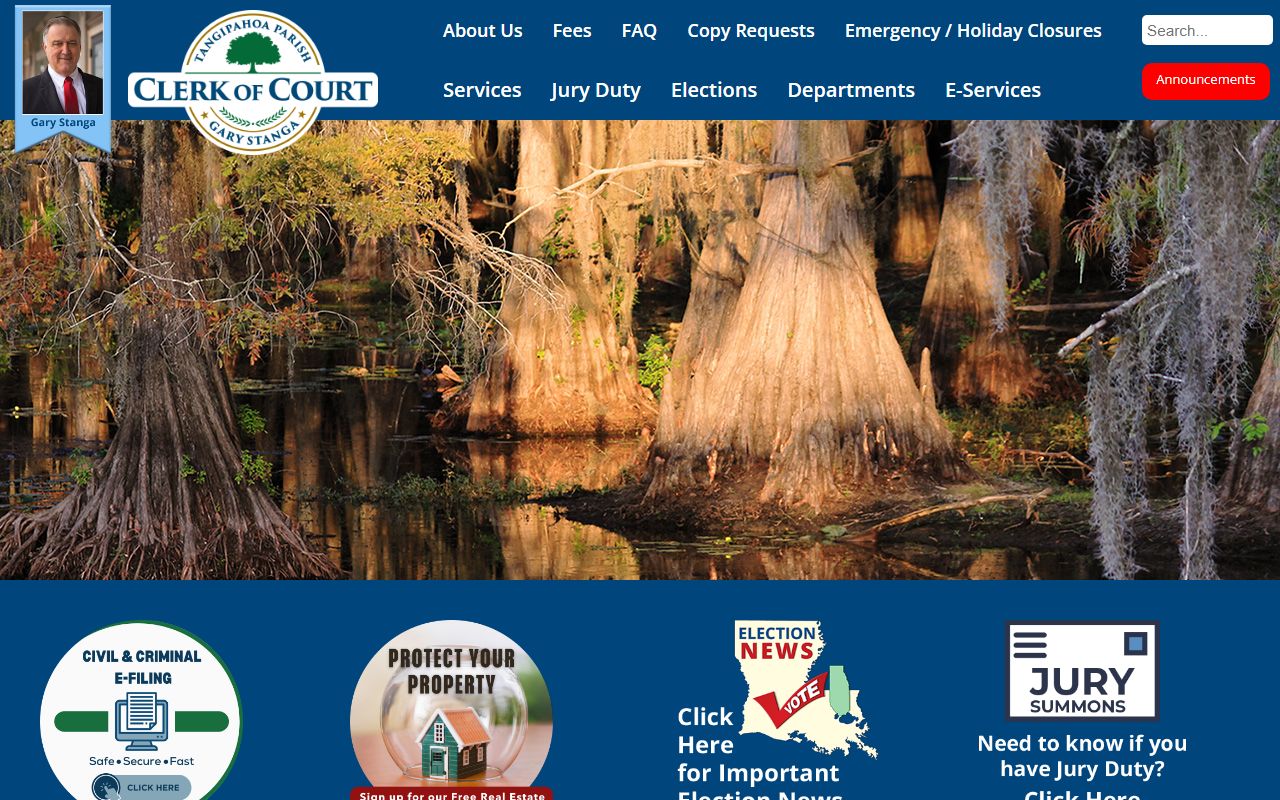 Tangipahoa Parish Clerk of Court homepage
