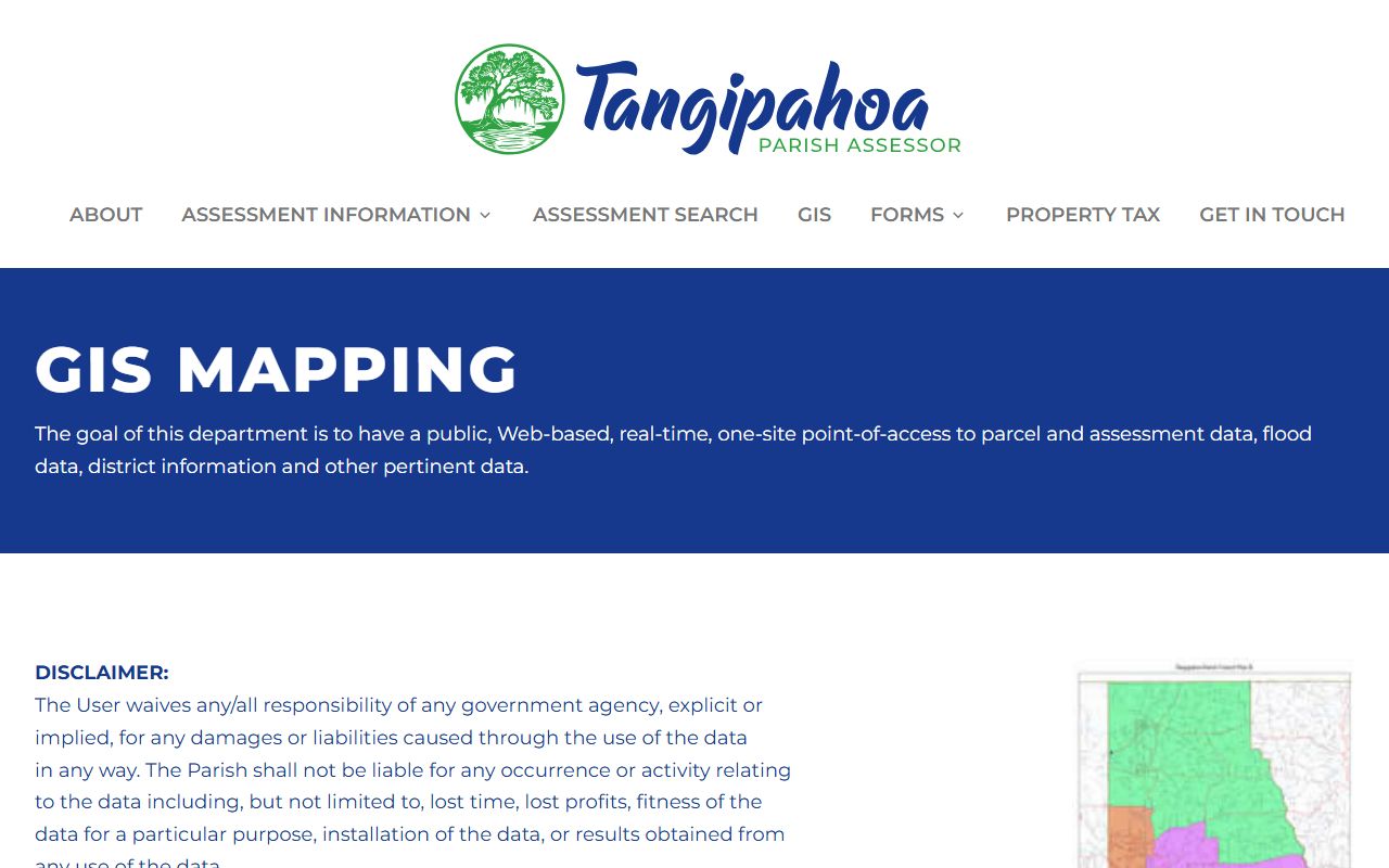 GIS Mapping portal for Tangipahoa Parish